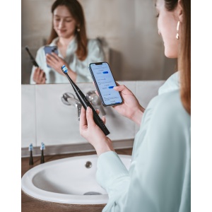 AENO SMART Sonic Electric toothbrush, DB2S: Black, 4modes +8 smart, wireless charging, 46000rpm, 90 days without charging, IPX7 ADB0002S - Img 2