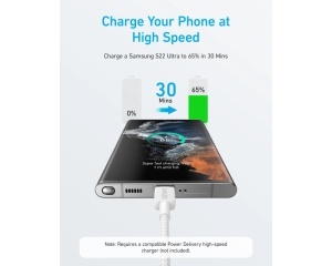 ANKER 322 USB tip-C na USB tip-C kabl M/M 0.9m, 60W, pleteni, beli - Img 3