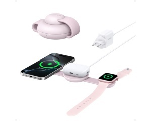 ANKER MagGo Bežični 3u1 sklopivi punjač roze