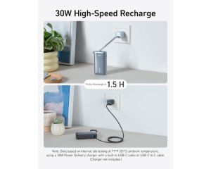 ANKER Nano 10000mAh, 30W, sa ugrađenim USB-C kablom, Power Bank crni - Img 2