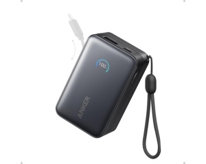 ANKER Nano 10000mAh, 45W, sa ugrađenim USB-C kablom na izvlačenje, Power Bank crni - Img 1