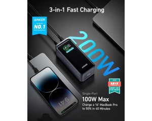 ANKER Prime 20000mAh, 200W, Power Bank za laptop crni - Img 3