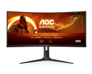 AOC 34 inča CU34G2XP/BK UWQHD 3440x1440 Fast VA 180 Hz zakrivljeni gaming monitor