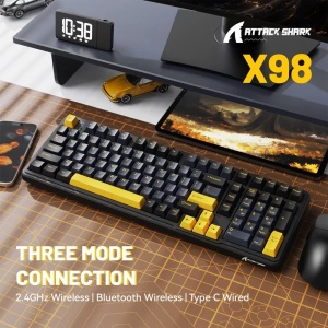 Bežična Gaming tastatura Attack Shark X98 Mehanička/Full Size/TriMode/Gasket/Starry Black - Img 4