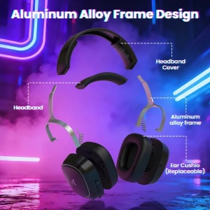 Bežične gaming slušalice Attack Shark G800 50mm/3D Surround/TriMode/Aluminium/Black - Img 2