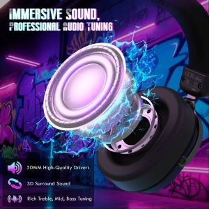 Bežične gaming slušalice Attack Shark L30PRO 50mm/7.1 Surround/TriMode/Aluminium/1100mAh/Black - Img 4