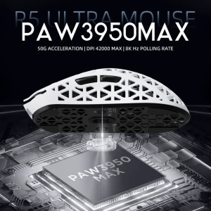 Bežični gaming miš Attack Shark R5Ultra PAW3950MAX/Carbon Fiber/Superlight/8KHz/Omron Switches/White - Img 2