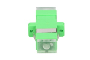 Extralink SC/APC simplex SM adapter green transparent , dust caps