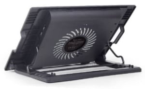 Gembird Notebook Cooling Stand 17in, 15cm Fan, Height Adjustment, LED Backlight, USB Passthrough, Black NBS-1F17T-01 - Img 3