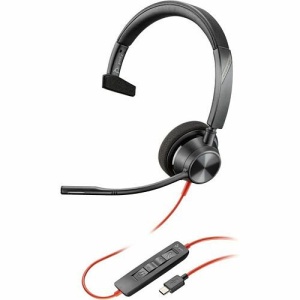HP Poly HP Poly Blackwire 3310 Monaural USB-C Headset +USB-C/A Adapter, Black, 2yw 8X215AA
