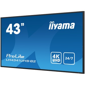 IIYAMA LFD LH4341UHS-B2 43" Professional Digital Signage display with 4K UHD resolution and 24/7 3840x2160 16:9 500cd 1200:1 8ms landscape, portrait LH4341UHS-B2 - Img 3