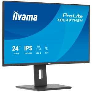 Iiyama ProLite XB2497HSN-B1, 60.5 cm , 23.8, 1920 x 1080 pixels, Full HD, LED, 1 ms, Black IPS monitor with USB-C docking, LAN XB2497HSN-B1 * - Img 3