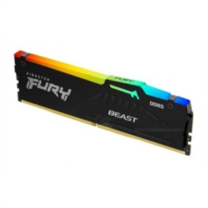 Kingston DDR5 16GB 5200MT/s [FURY BEAST RGB], Non-ECC UDIMM, CL40 1.25V, 288-Pin 1Rx8, Black, w/RGB Heatsink, XMP KF552C40BBA-16