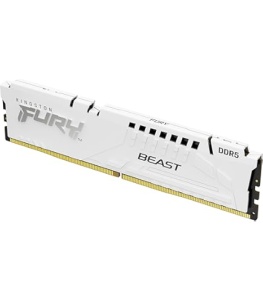 Kingston DDR5 64GB (2x32GB) 6000MT/s [FURY BEAST], Non-ECC UDIMM, CL36 1.35V, 288-Pin 2Rx8, White, Memory Kit, w/Heatsink, XMP & EXPO KF560C36BWEK2-64 *