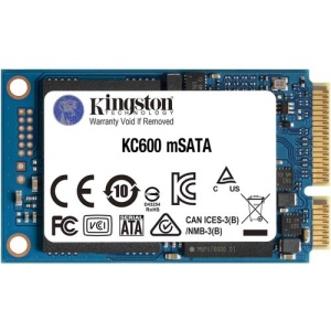 Kingston mSATA 1TB, SATA III, KC600, 3D TLC NAND, Read up to 550MB/s, Write up to 520MB/s, XTS-AES 256-bit encryption, TCG Opal 2.0, eDrive SKC600MS/1024G