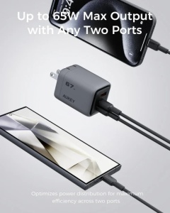 Kućni punjač AUKEY PA-C3 Fast 3-port 67W GaN - Img 4