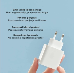 Kucni punjac Xiaomi QC 33W sa USB na Type C kablom beli - Img 4