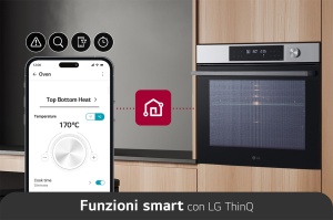 LG Ugradna rerna InstaView™, tehnologije EasyClean™ i ThinQ™,ProBake Convection, Air Sous Vide, Air Fry, 76L kapacitet, Siva WSED7612S