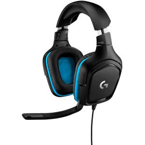 LOGITECH G432 Wired Gaming Headset 7.1 - LEATHERETTE - BLACK/BLUE - USB 981-000770 *