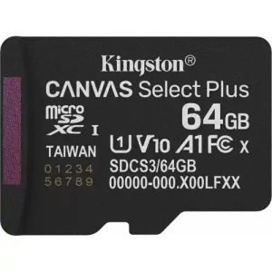 MC MicroSDXC Kingston 64GB Canvas Select Plus G3 100R A1 SDCS3/64GBSP Bez Adaptera