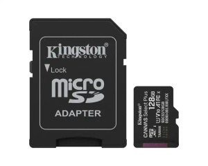 Micro SD Card 128GB Kingston + SD adapter SDCS3/128GB class 10 *
