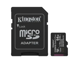 Micro SD Card 64GB Kingston + SD adapter SDCS3/64GB class 10 *