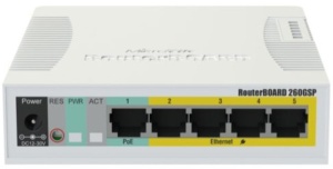 MikroTik RB260GSP, Switch, CSS106-1G-4P-1S, 5x RJ45 1000Mb/s, 1x SFP, 4x Passive PoE (55) - Img 2