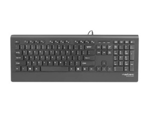 Natec BARRACUDA, Slim Multimedia Keyboard US, USB, Black NKL-0876