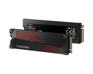 Samsung M.2 NVMe 1TB, 2280, PCIe Gen 4x4, 990 PRO, Read up to 7450 MB/s, Write up to 6900 MB/s, w/Heatsink MZ-V9P1T0CW *