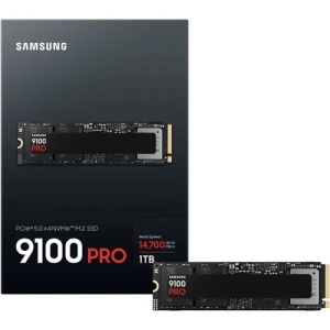 Samsung M.2 NVMe 1TB, 2280, PCIe Gen 5.0x4, 9100 PRO, Read up to 14700 MB/s, Write up to 13300 MB/s (single sided) MZ-VAP1T0BW