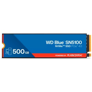 SSD POWERED BY SANDISK WD Blue SN5100 500GB M.2 2280 PCIe Gen4 x4 NVMe QLC 3D, Read/Write: 6600/5600 MBps, IOPS 660K/1100K, TBW: 300 WDS500G5B0E-00CPE0