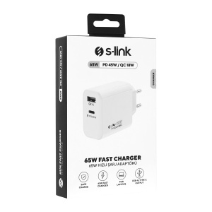 Strujni adapter S-link SL-EC69 65W PD 45W/QC 18W USB-C/USB-A Brzo punjenje - Img 2