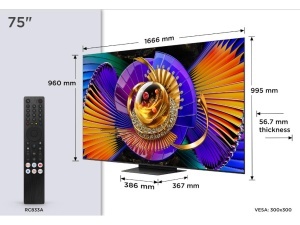 Televizor TCL 75C7L/SQD-MiniLED/75"/4K UHD/144Hz/Google TV/Bang&Olufsen/crna - Img 2