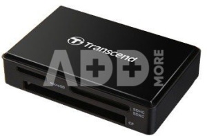Transcend Card reader, RDF8, USB 3.1 Gen 1, SDHC UHS-I, SDXC UHS-I, micro SDHC UHS-I, micro SDXC UHS-I, and UDMA7 CompactFlash, Black TS-RDF8K2
