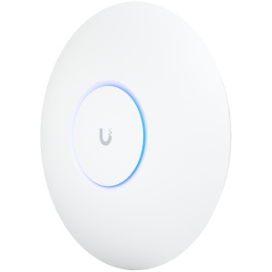 UBIQUITI U6 Pro; WiFi 6; 6 spatial streams; 140 m² (1,500 ft²) coverage; 350+ connected devices; Powered using PoE; GbE uplink. U6-PRO *