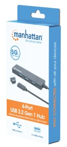 USB-C HUB 4port Manhattan 164924 3.2 G1/5Gbps/Crni - Img 6