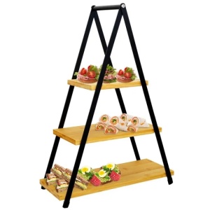 Vilde 139201 - Trospratni stalak za serviranje od bambusa – 38 × 16,5 × 53 cm - Img 2