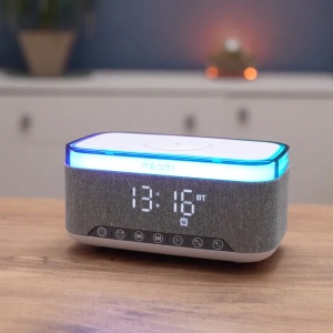 Zvučnik Mikado MD-W8 1200mah, 10W lampa/alarm/wireless punjač/sivi - Img 8