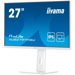 27" WHITE IPS-panel, 1920x1080@100Hz, 300cd/m2, 15cm Height Adj. Stand, Speakers, HDMI, DisplayPort, 1ms (MPRT), USB 2x2.0, dual monitor setup with XUB2797HSN-W2 XUB2797HSU-W2 - Img 3