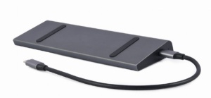 A-CM-COMBO9-02 Gembird USB type-C 9-u-1 adapter Hub3.0 + HDMI + DisplayPort + VGA + PD + LAN A *