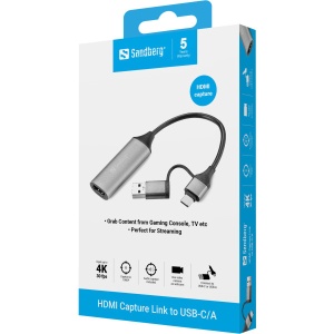 Adapter HDMI capture na USB-C/A Sandberg 136-70 - Img 2