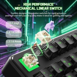 Bežična gaming tastatura Attack Shark X87 Ultra Mehaniča/8KHz/Tri-Mode/Dot-Matrix Screen/Shadow Jade - Img 3