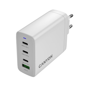 CANYON charger OnCharge 120 GAN Total 120W MAX 3 USB-C +1 USB-A White EU plug CNS-CUW120ACC - Img 4