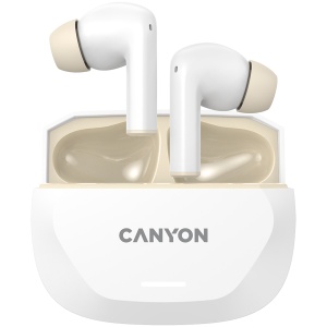 CANYON headset HEXAGON 7 TWS ANC+ENC Wireless Charge White Beige CNS-TWS7WB
