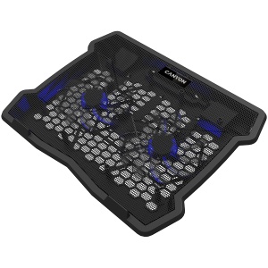 CANYON NS03, Cooling stand dual-fan with 2x2.0 USB hub, support up to 10”-15.6” laptop, ABS plastic and iron, Fans dimension:125*125*15mm(2pcs), DC 5V, fan speed: 800-1000RPM, size:340*265*30mm, 435g CNE-HNS03 - Img 3