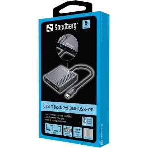 Docking station Sandberg USB-C Dock 2xHDMI+USB+PD 136-44 - Img 4