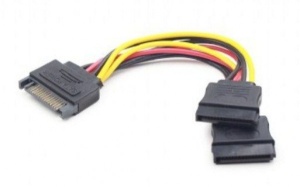 Gembird Power Supply Internal Y-Splitter, SATA to 2x SATA CC-SATAM2F-01