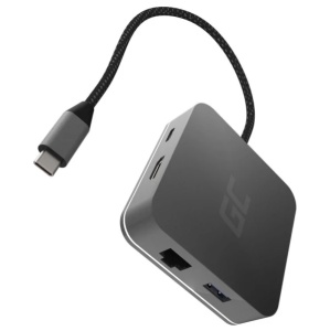 Green Cell AK61 USB-C 6-Port Hub, 3xUSB 3.0, USB-C, HDMI, Gigabit Ethernet