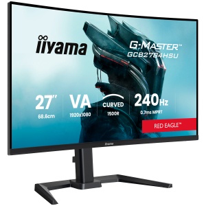 IIYAMA Gaming Monitor 27 inch VA panel curved 1500R G Master Red Eagle FreeSync Premium 1920x1080 165Hz 250 cd m2 DisplayPort 2xHDMI 1ms MPRT speakers USB 2x 2.0 Black Tuner height adjustable stand GCB2784HSU-B1 - Img 3
