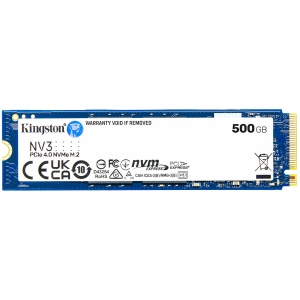 Kingston 500GB NV3 SSD M.2 2280 PCIe 4.0 NVMe, Read: 5,000/ Write: 3,000MB/s SNV3S/500G * - Img 1